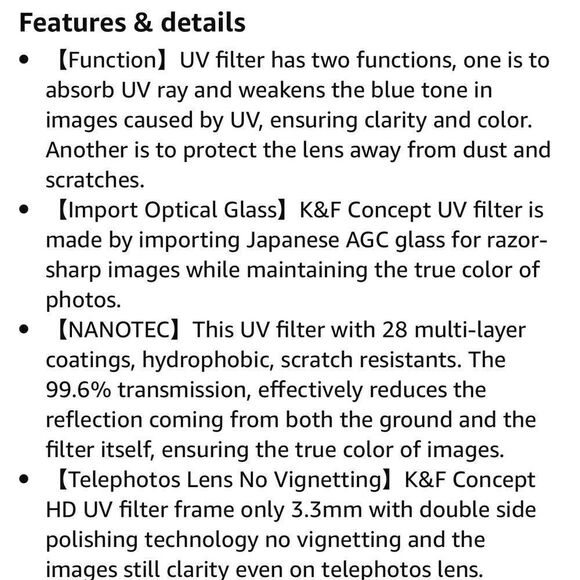 K&F Concept 37mm Camera Lens MC UV Protection Filter Ultra Slim UV Filter - Picture 14 of 16